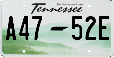 TN license plate A4752E
