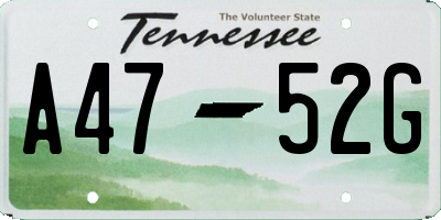 TN license plate A4752G