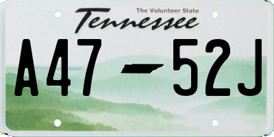 TN license plate A4752J