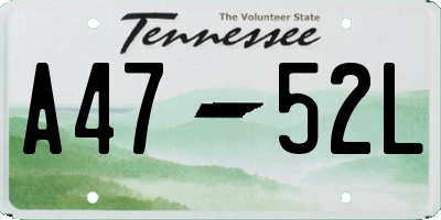 TN license plate A4752L
