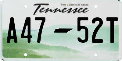 TN license plate A4752T