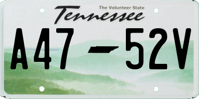 TN license plate A4752V