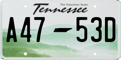 TN license plate A4753D