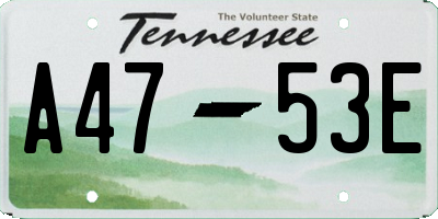 TN license plate A4753E