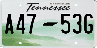 TN license plate A4753G