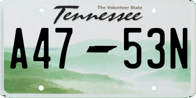 TN license plate A4753N