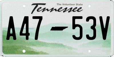 TN license plate A4753V