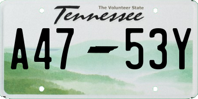 TN license plate A4753Y