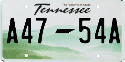 TN license plate A4754A