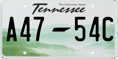 TN license plate A4754C