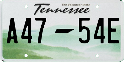 TN license plate A4754E