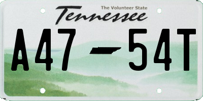 TN license plate A4754T