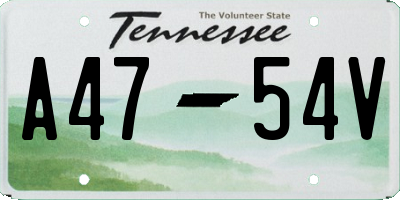 TN license plate A4754V