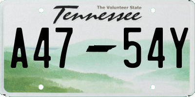TN license plate A4754Y