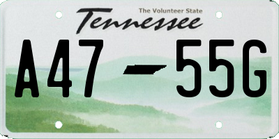 TN license plate A4755G