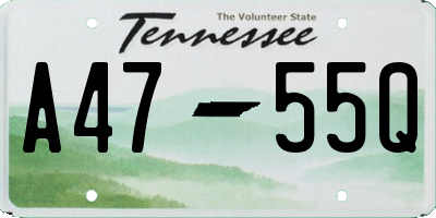 TN license plate A4755Q
