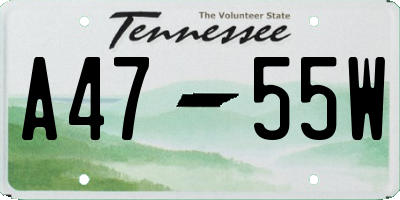 TN license plate A4755W