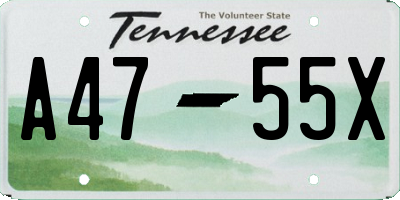 TN license plate A4755X