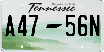 TN license plate A4756N