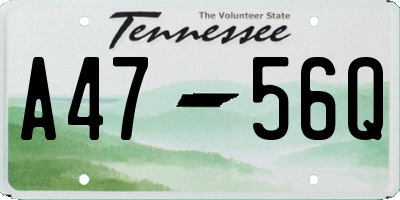 TN license plate A4756Q