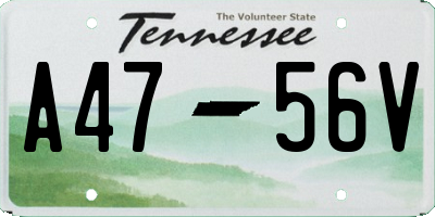 TN license plate A4756V