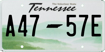 TN license plate A4757E