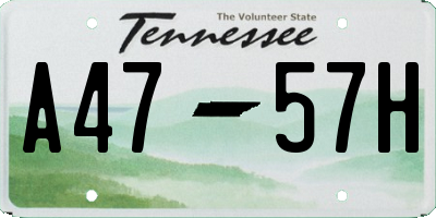 TN license plate A4757H