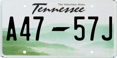 TN license plate A4757J