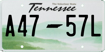 TN license plate A4757L
