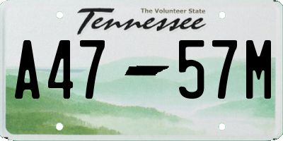 TN license plate A4757M