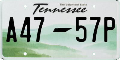 TN license plate A4757P