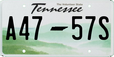 TN license plate A4757S