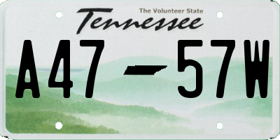 TN license plate A4757W