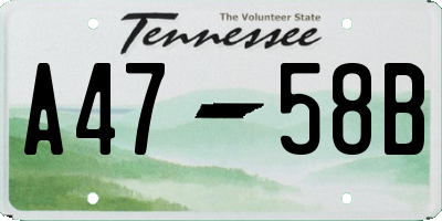 TN license plate A4758B