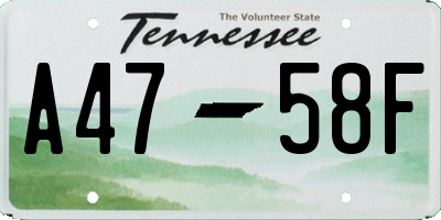 TN license plate A4758F