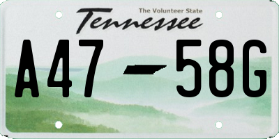 TN license plate A4758G