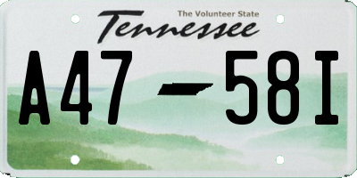 TN license plate A4758I