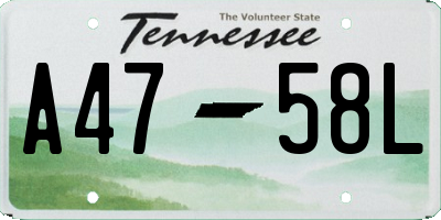 TN license plate A4758L