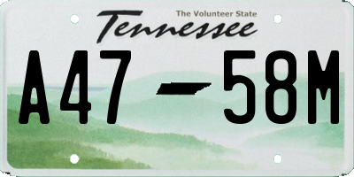 TN license plate A4758M
