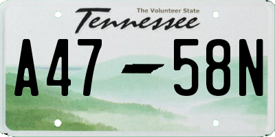 TN license plate A4758N