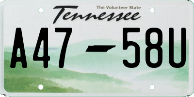 TN license plate A4758U
