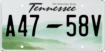 TN license plate A4758V