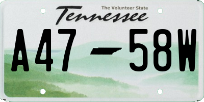 TN license plate A4758W