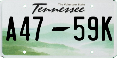 TN license plate A4759K