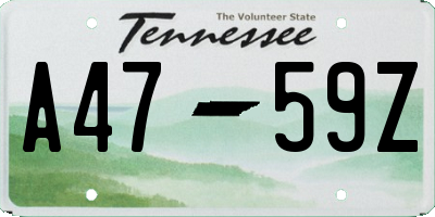 TN license plate A4759Z
