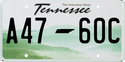 TN license plate A4760C