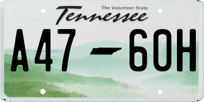 TN license plate A4760H