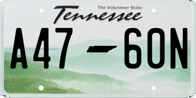 TN license plate A4760N