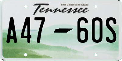 TN license plate A4760S