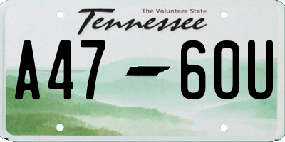 TN license plate A4760U